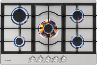Klarstein Klarstein Ignito Cocina A Gas Con 5 Zonas 5 Fogones Acero Inoxidable Plateada