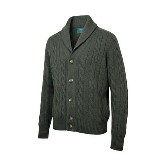 Gran Sasso Truien & Vesten, Heren, Groen, XL, Wol, Shetland Cardigan met sjaalkraag