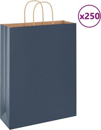 vidaXL Bolsas De Papel Con Asas 250 Uds Azul 32x12x42 Cm Vidaxl