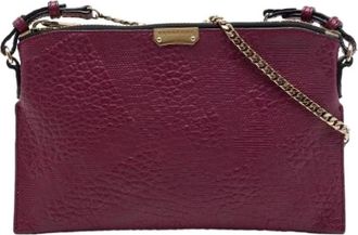 Burberry Pre-owned Leren Crossbody Tas - Dames - Vintage Schoudertas - Rood - ONE Size - Leer - Vintage