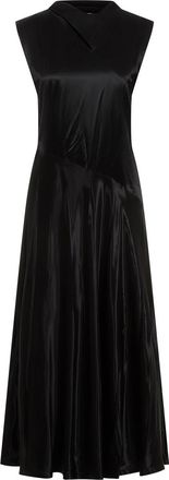 Jil Sander Black Cupro Long Dress-Donna