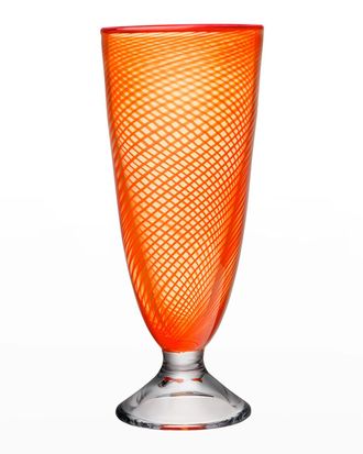 Kosta Boda Red Rim Footed Vase