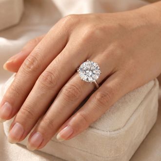 Pompeii3 Certified 6Ct Solitaire Diamond Engagement Ring 14k White Gold Lab Grown Size: 6.5