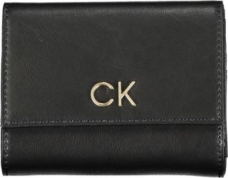 Calvin Klein Elegante Zwarte RFID-veilige Portemonnee - Dames - Portefeuilles - Zwart - ONE Size - Polyester - Accessoires