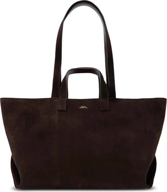 A.P.C. Structured Brown Leather Tote Bag