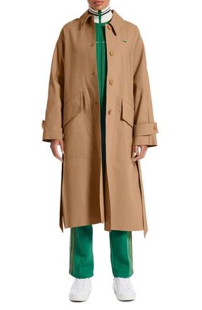 Lacoste Belted Trench Coat in Six Cookie at Nordstrom, Size 12