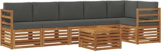 vidaXL Conjunto De Sof&aacute;s De Exterior 7 Uds. Natural Y Antracita Vidaxl