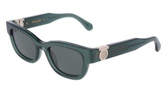 Ferragamo Green Square Ladies Sunglasses SF2067S 317 52
