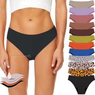 Generic Period Pants for Swimming Women Leakproof Swimwear Medium Waisted Swimwear Briefs UPF 50+ Waterproof Menstrual Swim Bikini Tummy Control Bottoms for T