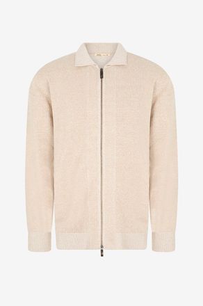 Maurizio Baldassari Melierter Cardigan aus Leinen Baumwolle und Seide Vanise