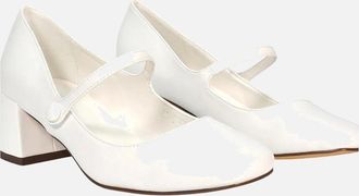 XY London Womens XY London Womens/Ladies Leneka Front Strap Low Block Heel Court Shoes - White - Size: 6
