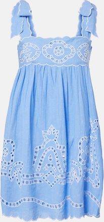 Juliet Dunn Broderie anglaise scalloped cotton minidress