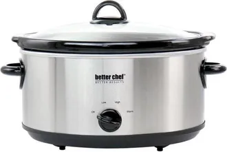 Better Chef 6 Quart Oval Slow Cooker with Removable Stoneware Crock in Silver at Nordstrom