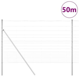 Berkfield Home Modern Field Fence 1.5x50 m Galvanised Steel in Silver