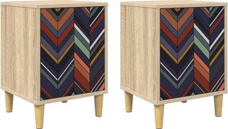 vidaXL Mesa De Noche Ommen 2 Uds. Roble Sonoma 36 X 33 X 50 Cm Vidaxl