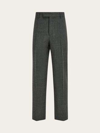 Ferragamo Men Wide leg chevron trouser Grey