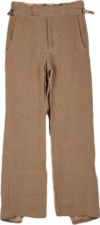 Vivienne Westwood High-Waisted Linen Trousers with Floral Lining