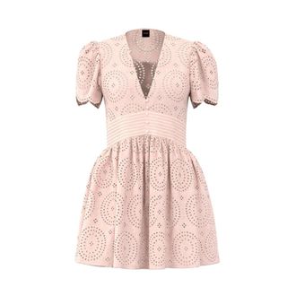HUGO BOSS C_Debrody Jurk - Dames - Korte kleedjes - Roze - XL - Katoen - Kleedjes