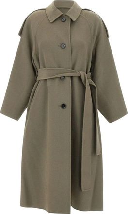 Iro Aqualung Jas - Dames - Mantels - Groen - Maat: XS Wol