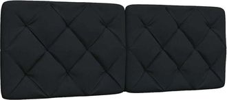 vidaXL Cabecero De Cama Acolchado Tela Negro 120 Cm Vidaxl