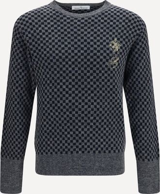 Vivienne Westwood Checkmate alpaca and cotton-blend Sweater Male M