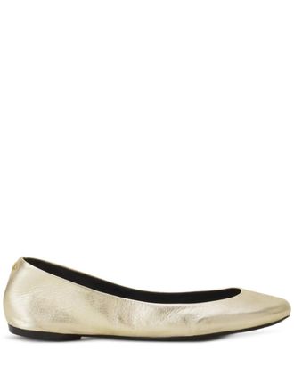 Lanvin metallic-finish leather ballet flats - women - Calf Leather/Calf Leather/Calf Leather - 38.5 - Yellow