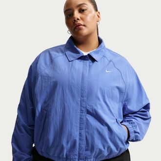 Nike Womens Nike Sportswear Oversized Coaches Jacket (Plus Size) in Blue | IO6230-460