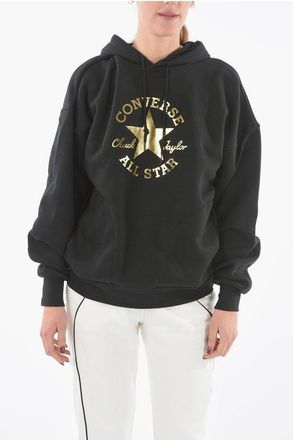 Converse ALL STAR CHUCK TAYLOR Sweatshirt with Golden Logo and Hood size Xxs