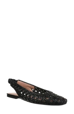 Nordstrom Arabella Woven Slingback Flat in Black at Nordstrom, Size 9.5