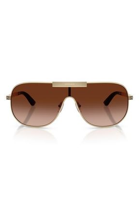 Versace 140mm Irregular Sunglasses in Pale Gold /Brown Gradient at Nordstrom
