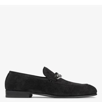 Jimmy Choo London Marti Reverse Velvet Suede Loafers, Brand Size 39 ( US Size 6 )