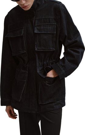 Mango Oversize Denim Barn Jacket in Open Blue at Nordstrom, Size Medium