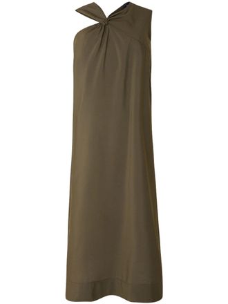 SOEUR Asymmetrical Midi Dress with Twisted Knot Detail