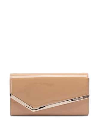 Jimmy Choo London Emmie clutch bag - women - Calf Leather/Patent Calf Leather - One Size - Neutrals