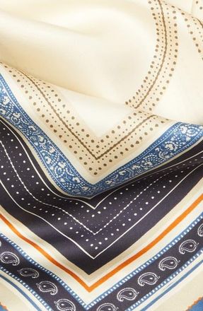 Toteme Collector Silk Scarf in Ecru/Navy at Nordstrom