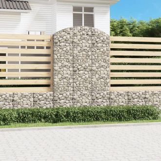 Berkfield Home Arched Gabion Basket 150x50x220/240 cm Galvanised Iron in Silver