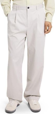 Theory Relaxed Pleat in Moonsoft Cotton Blend Pants in Silver Cloud - Uqa at Nordstrom, Size 40