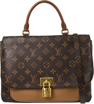 Louis Vuitton Marignan Handbag Monogram Canvas With Leather Brown Canvas Handbag (Pre-Owned)
