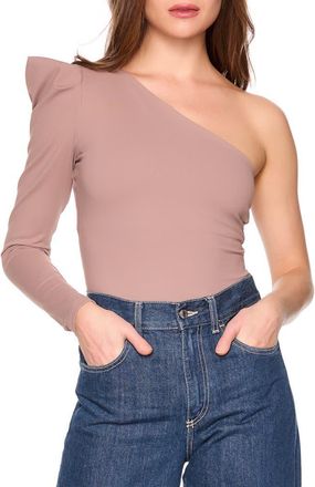 Susana Monaco Pleated One-Shoulder Knit Top in Coco at Nordstrom Rack, Size X-Small