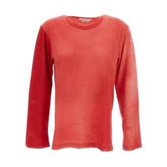 Comme Des Gar&ccedil;ons Long Sleeve Tops, female, Red, Size: M Crew Neck Long Sleeve Top
