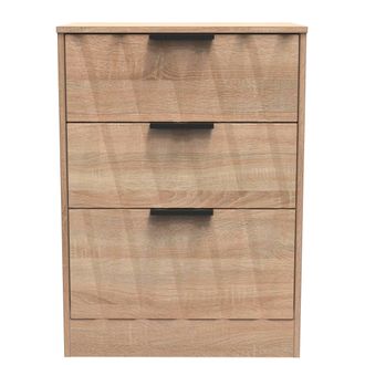 Welcome Furniture Calgary Ready Assembled 3 Drawer Midi Deep Chest in Bardolino Oak - Welcome Furniture | TJ Hughes