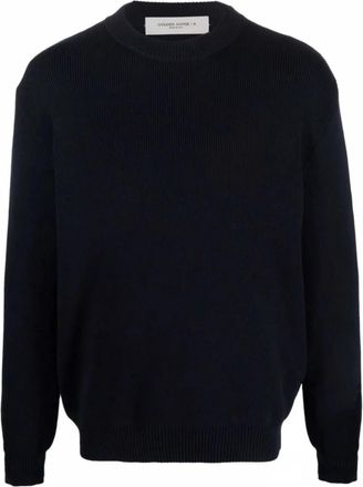 Golden Goose Davis Sweater - Heren - Ronde hals truien - Blauw - M - Katoen - Truien & Vesten