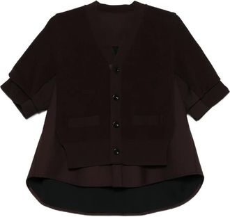 sacai Cardigan con bottoni - Marrone