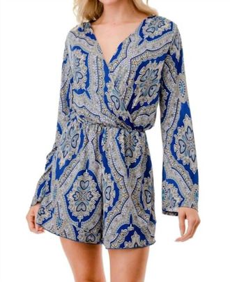 Ariella Printed Romper In Paisley
