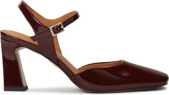 Kazar Maroon gelakte semi-open pumps - Dames - Pumps - Bruin - 37 EU - Leer - Schoenen