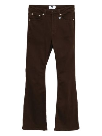 Izzue heart patch jeans - women - Cotton/Spandex/Elastane - M - Brown