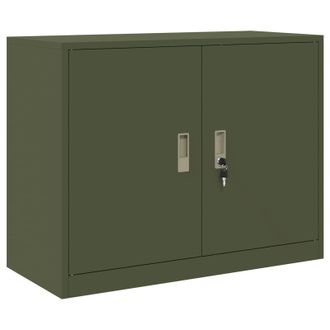 vidaXL Armario De Almacenamiento Verde Oliva 90 X 40 X 70 Cm Acero Vidaxl