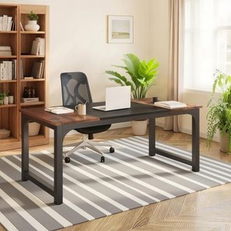 OEM Scrivania Per Laptop - 180 X 80 X 75 Cm - Marrone Rustico - Legno - Truciolato - Scrivania