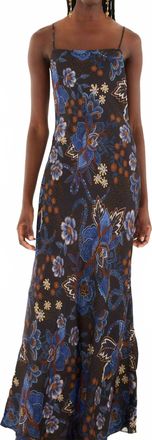 Farm Rio Snakes Bouquet Slip Dress In Black