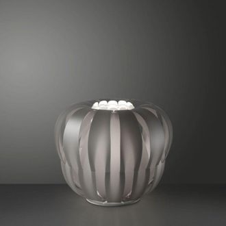 Linea Zero L&aacute;mpara De Mesa Plata En Metal Blanco Cm. 29x23h